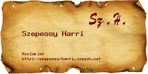 Szepessy Harri névjegykártya